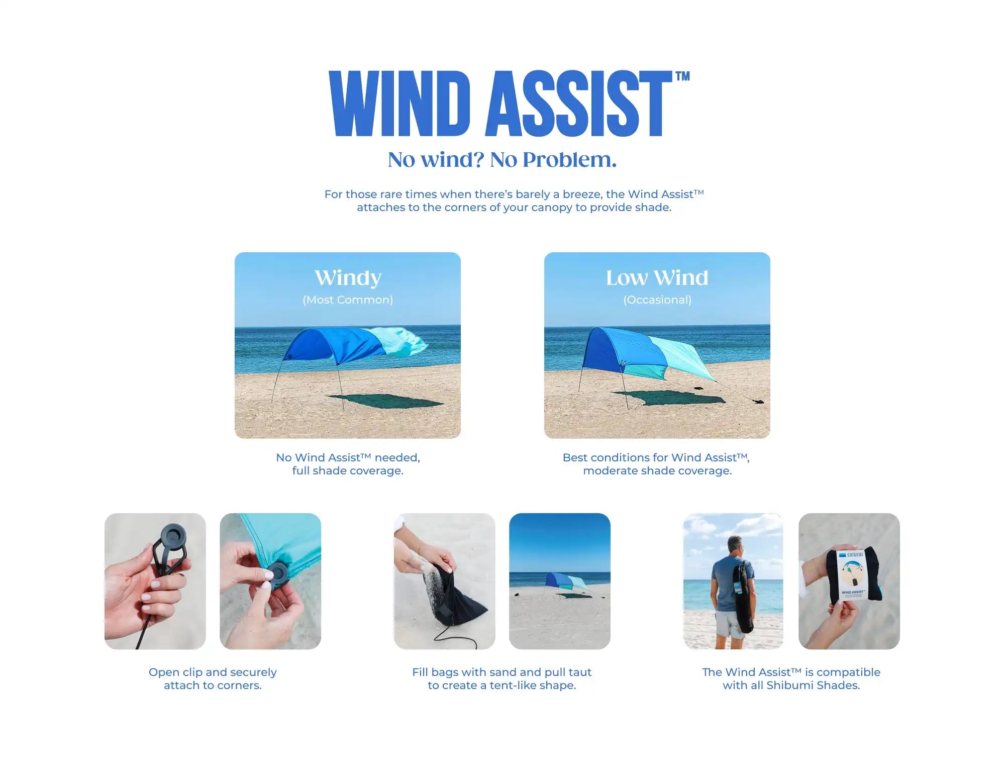 Shibumi Shade with Wind Assist